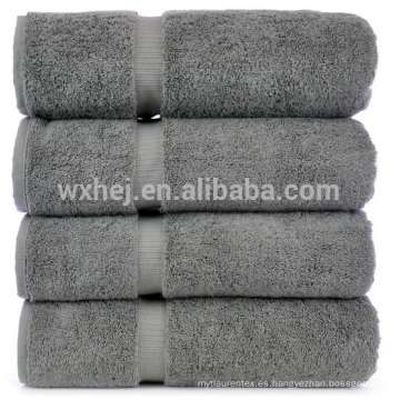 China al por mayor de 600 gramos 100% algodón 4 piezas de toalla de baño, gris